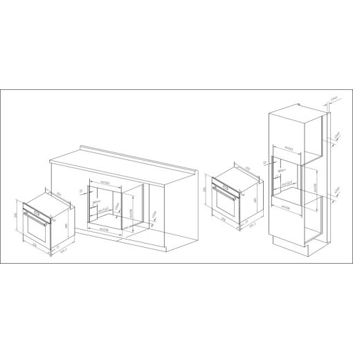 Kluge beépíthető pirolitikus fekete sütő
