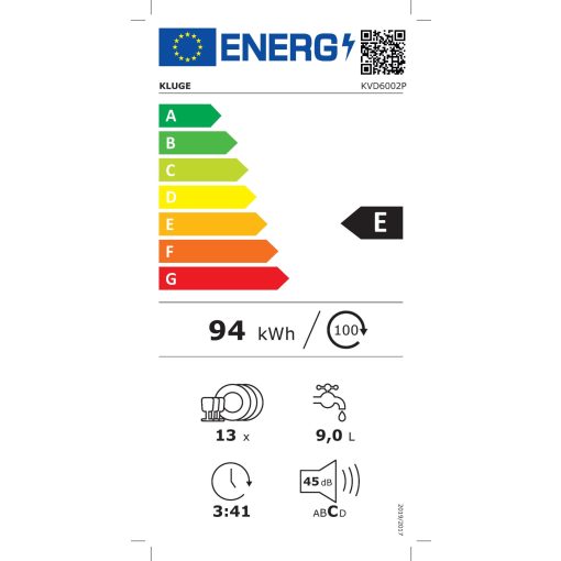 Kluge beépíthető mosogatógép, 60 cm