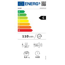 Kluge előltöltős mosógép, 60cm, SteamAssist 9Kg, fekete