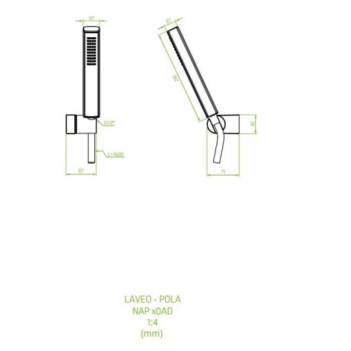 LAVEO POLA fali zuhanyszett egyfunkciós kézi zuhannyal, króm