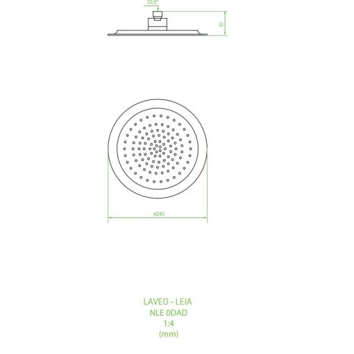 LAVEO LEIA zuhany (Ø240 mm), ABS, fekete