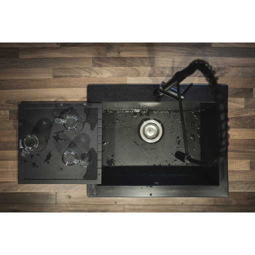 Laveo HALVO univerzális csepptálca, szemcsés fekete