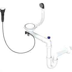 Laveo helytakarékos szifon pneunatikus vezérléssel, króm