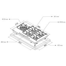 Pando PGA-4490 gáz főzőlap
