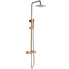 LAVEO POLA fali zuhanyszett termosztátos csappal, rose gold