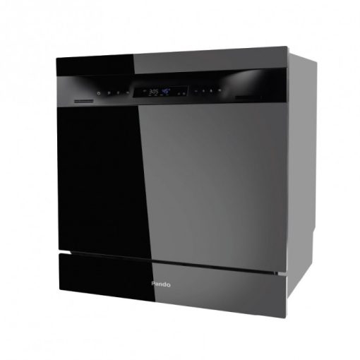 Pando PLI-7360 beépíthető fekete üvegajtós mosogatógép