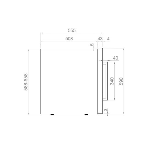 Pando PVMAVP 60-25CRR borhűtő - beépíthető, fekete, jobbos