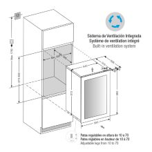 Pando PVMAVP 88-49CRR borhűtő - beépíthető, jobbos
