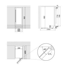 Pando PVMB 30-16CRR borhűtő - pult alá építhető, fekete, jobbos