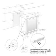 Pando PVMB 60-53XL borhűtő - pult alá építhető, inox, balos