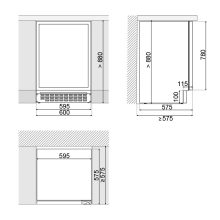 Pando PVMB HD-60-45XR borhűtő, pult alá építhető, inox, jobbos