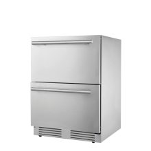 FrigeluX Kültéri inox hűtő RE2T136A pult alá építhető és szabadonálló, 77 L