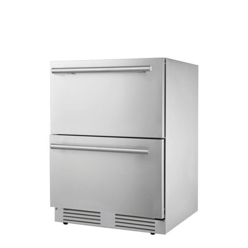 FrigeluX Kültéri inox hűtő RE2T136A pult alá építhető és szabadonálló, 77 L