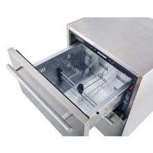 FrigeluX Kültéri inox hűtő RE2T136A pult alá építhető és szabadonálló, 77 L