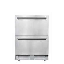 FrigeluX Kültéri inox hűtő RE2T136A pult alá építhető és szabadonálló, 77 L