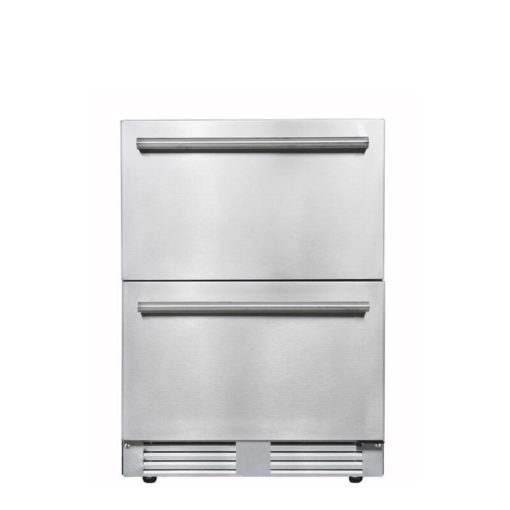 FrigeluX Kültéri inox hűtő RE2T136A pult alá építhető és szabadonálló, 77 L