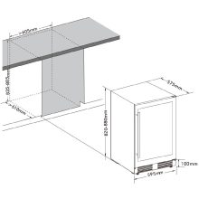 FrigeluX Kültéri inox hűtő RETT136A pult alá építhető és szabadonálló, 102 L