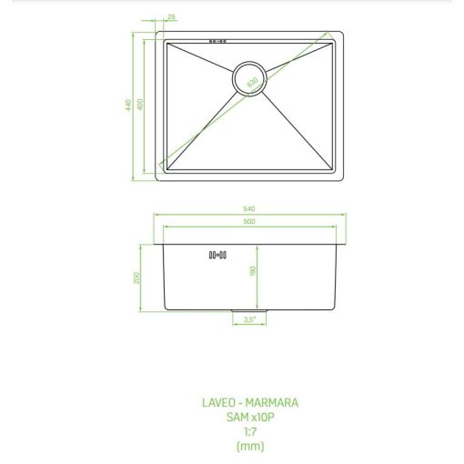 Laveo MARMARA inox arany színű mosogató