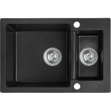 Laveo CELIA 1,5 medencés szemcsés fekete mosogató (SBC_730T)