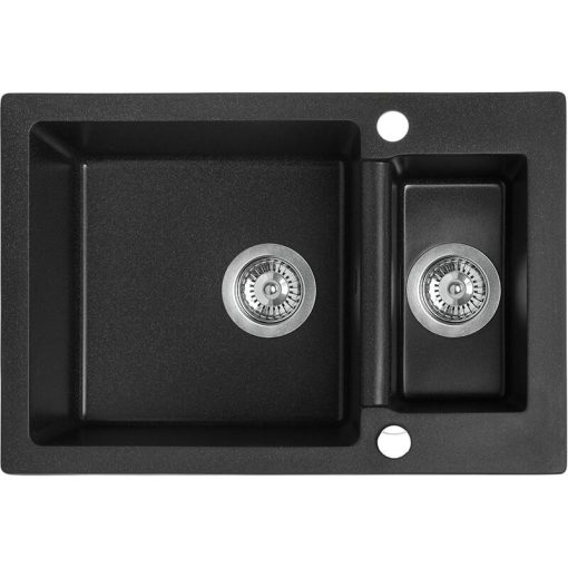 Laveo CELIA 1,5 medencés szemcsés fekete mosogató (SBC_730T)