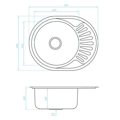 LAVEO NORMAL MINI inox csepptálcás mosogató szifonnal