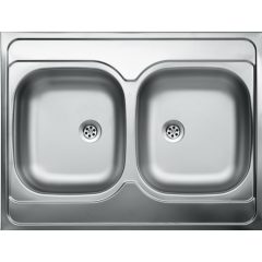   LAVEO LON 60 2M teletetős kétmedencés inox mosogató szifonnal K.
