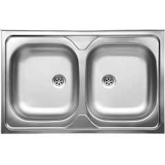   LAVEO LON 50 teletetős kétmedencés inox mosogató szifonnal K.