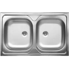   LAVEO LON 50 teletetős kétmedencés inox mosogató szifonnal