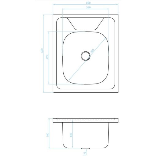 LAVEO LON 50 egymedencés teletetős inox mosogató szifonnal K.