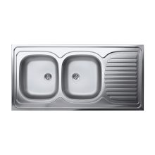 LAVEO LON 60 2CS kétmedence inox cseppt. teletetős mosogató szifonnal K.