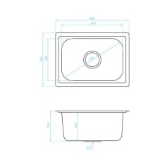 LAVEO MINI 1M inox mosogató szifonnal
