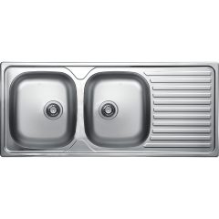   LAVEO ORION 2CS kétmedence csepptálcás inox mosogató szifonnal K.