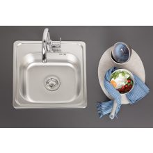 LAVEO STANDARD egymedencés inox mosogató szifonnal