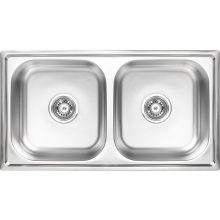 LAVEO STANDARD kétmedencés inox mosogató szifonnal