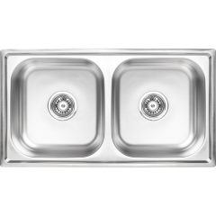 LAVEO STANDARD kétmedencés inox mosogató szifonnal