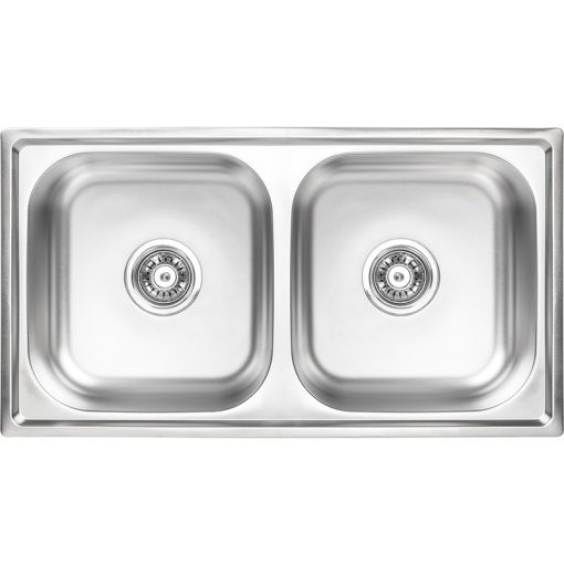 LAVEO STANDARD kétmedencés inox mosogató szifonnal