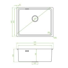 LAVEO ADEN egymedencés mosogató, szálcsiszolt inox