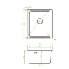 LAVEO ADEN egymedencés inox mosogató, grafit