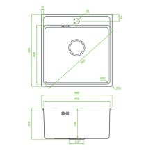 LAVEO BESOS egymedencés mosogató, szálcsiszolt inox
