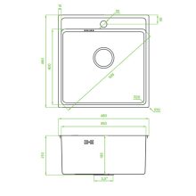LAVEO BESOS egymedencés mosogató, Grafit