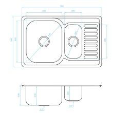 LAVEO JUNAK 1,5M mosogató, inox