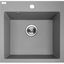 Laveo ALENA szürke egymedencés mosogató helytakarékos szifonnal