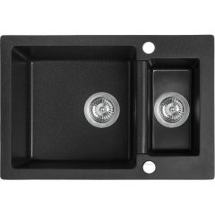   Laveo CELIA 1,5 medencés szemcsés fekete mosogató (SBC_730T)