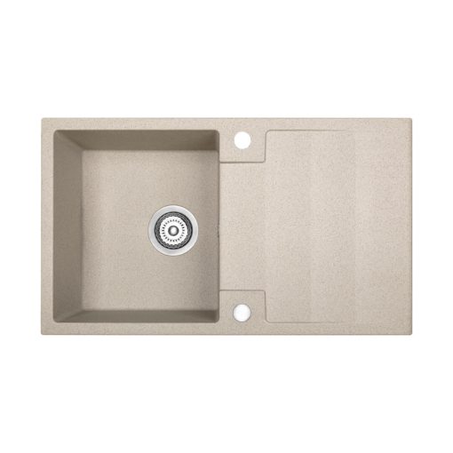 RIO 1CS egymedence csepptálcás gránit bézs mosogató szifonnal, 76x44x17,5 cm
