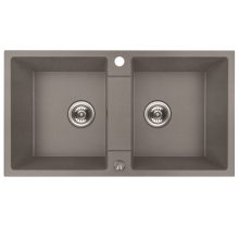 RIO 2M kétmedencés gránit szürke mosogató szifonnal, 80x44x18,6 cm