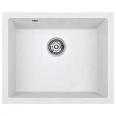   Laveo IBIZA fehér egymedencés mosogató helytakarékos szifonnal