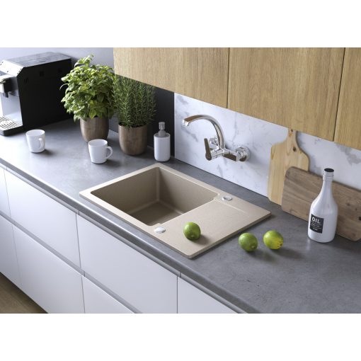 Laveo CELEBES csepptálcás mosogató, bézs (SBL_413T)