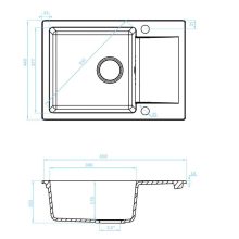 Laveo CELEBES csepptálcás mosogató, bézs (SBL_413T)