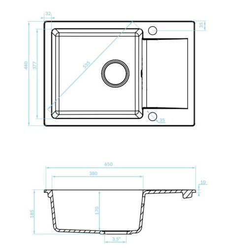 Laveo CELEBES csepptálcás mosogató, bézs (SBL_413T)
