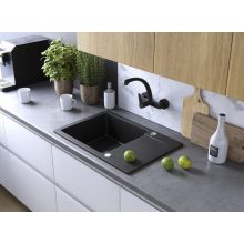 Laveo CELEBES csepptálcás mosogató, szemcsés fekete (SBL_713T)